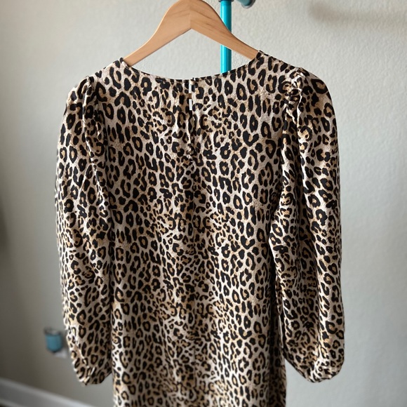 ❌SOLD❌ Leopard-print Balloon-sleeved Long Dress - Picture 8 of 10